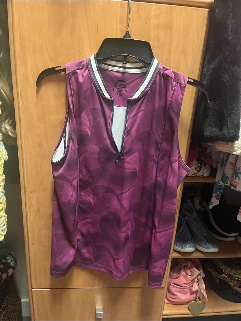 Puma Sleeveless Purple Active Zip-Front Top